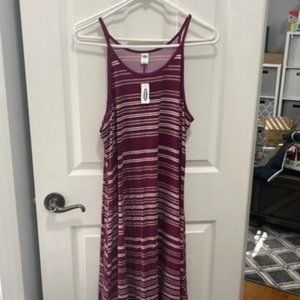 Old Navy dress sleeveless spaghetti strap new with tags large purple and white